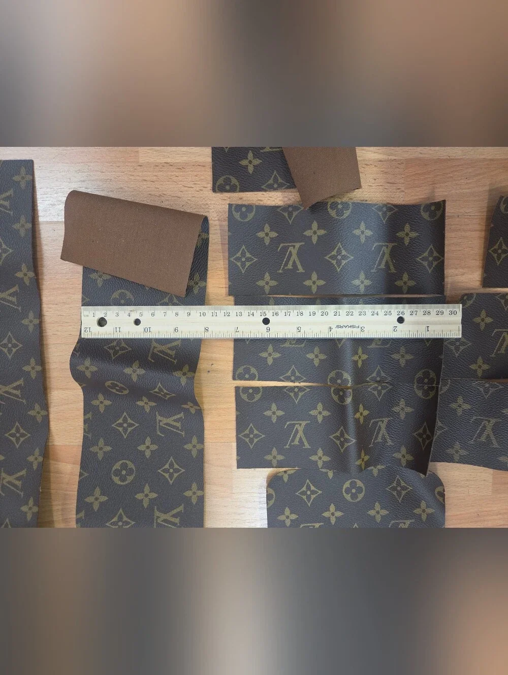 Louis Vuitton Brown Canvas Monogram Strips with Gold Print